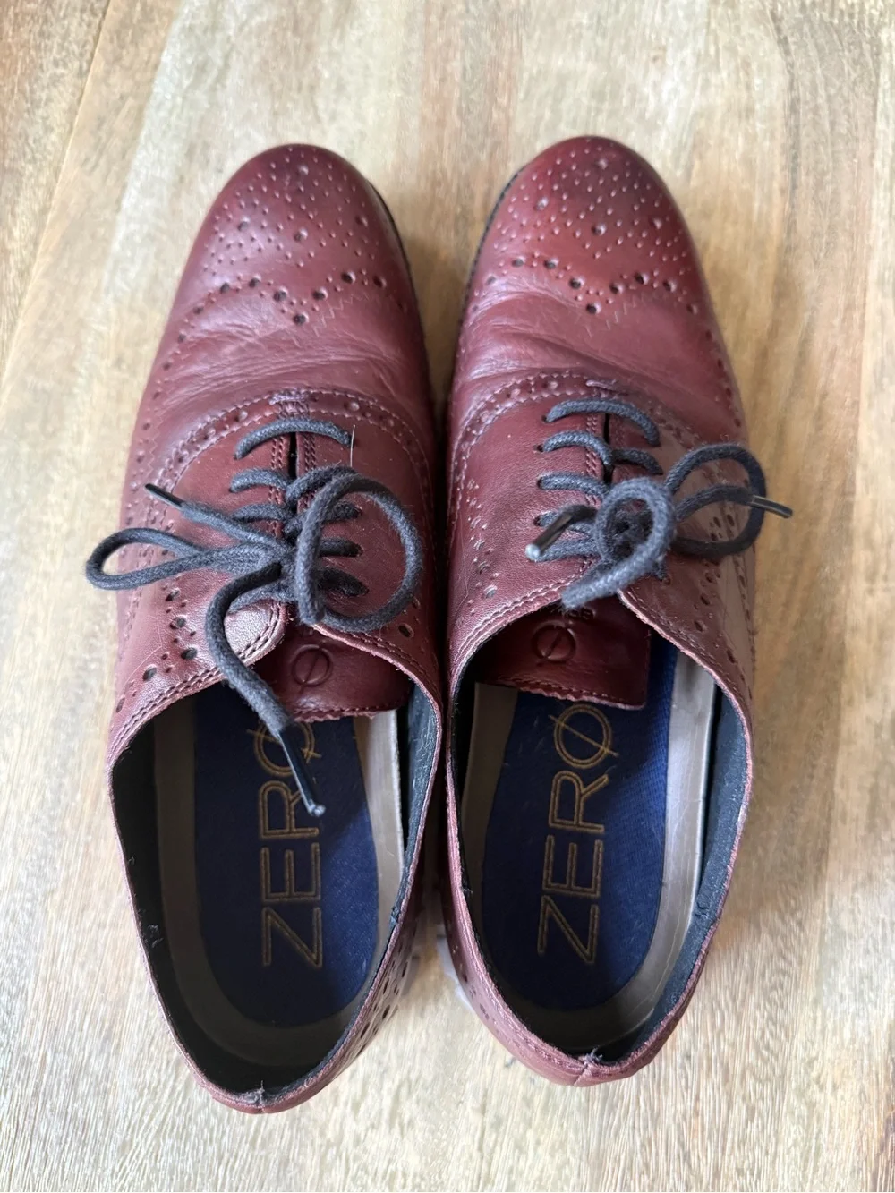 Cole Haan Men’s ZERØGRAND Wingtip Oxford Leather Shoes British Tan Size 9